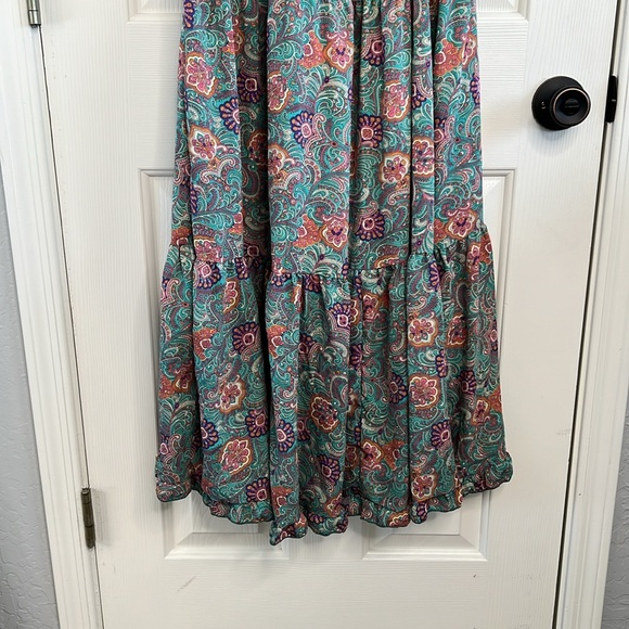 Boemo paisley print long sleeve maxi dress boho size large - Picture 13 of 13